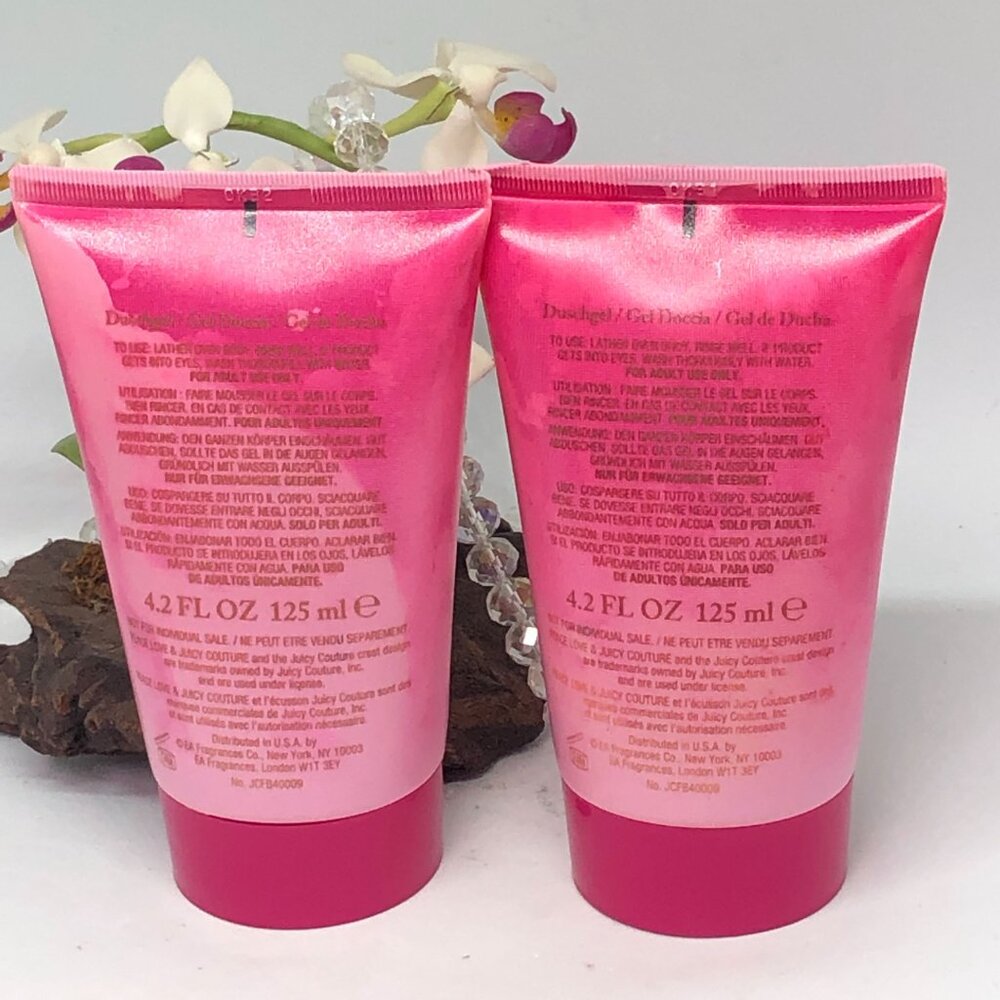 2x Juicy Couture Peace Love & Juicy Couture Shower Gel - 4.2 oz - New - Picture 2 of 4